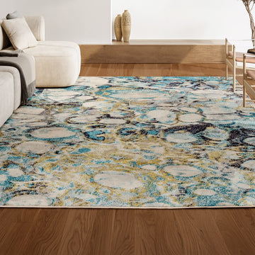 Pebble Marbled Abstract Area Rug